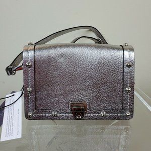 REBECCA MINKOFF Madison Silver Studded Crossbody Bag Purse Small